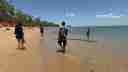 Exploring the beach at Cobourg
